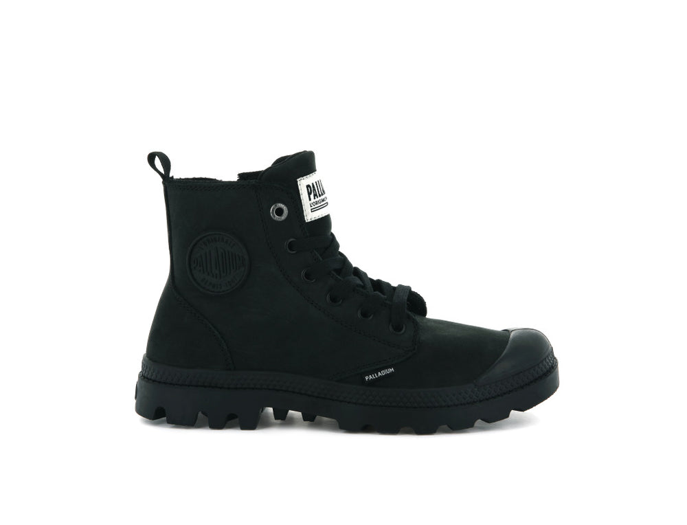 Botas Palladium PAMPA HI ZIP NUBUCK Mujer Negras | Costa Rica-69285